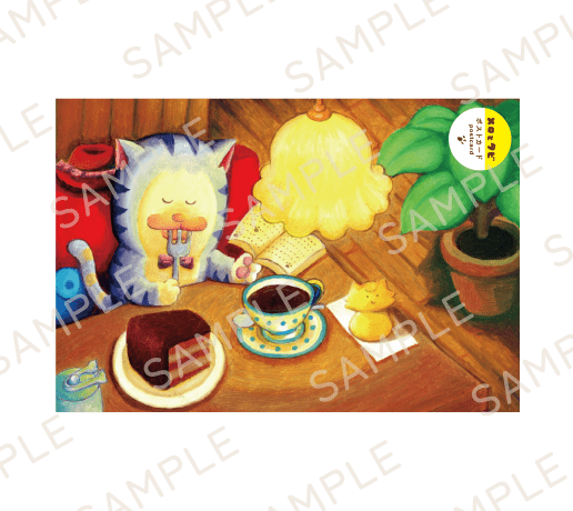 【メロとタビのにゃごや展】ポストカード(タビのカフェタイム)