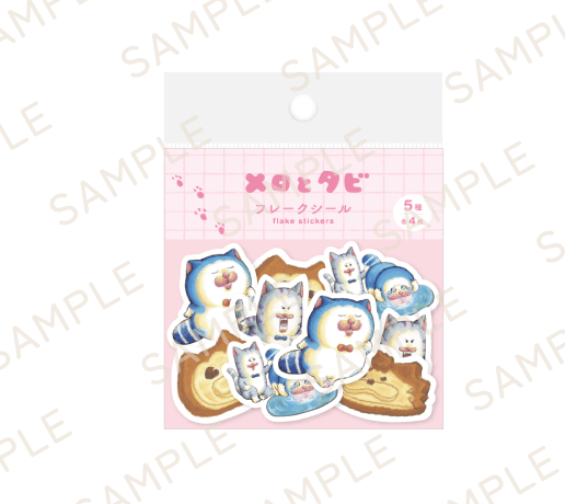 【メロとタビのにゃごや展】フレークシール(全3種)